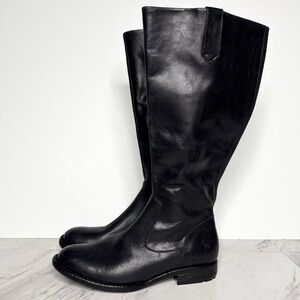 Born Shaunie Black Leather Wide Calf Riding Boot 7M